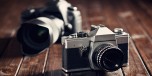 retro and dslr camera