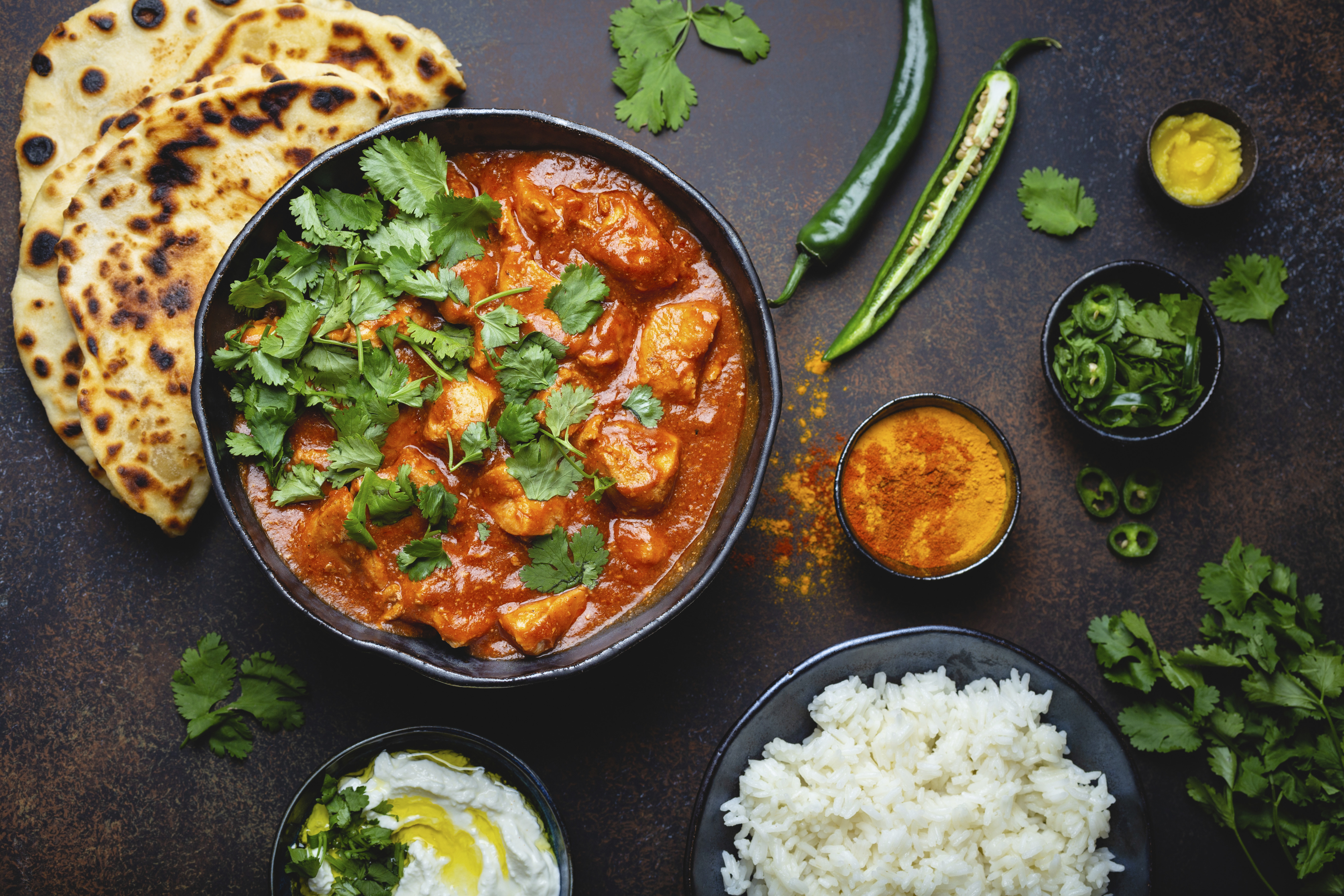 Traditional Indian dish: Chicken tikka masala with spicy curry