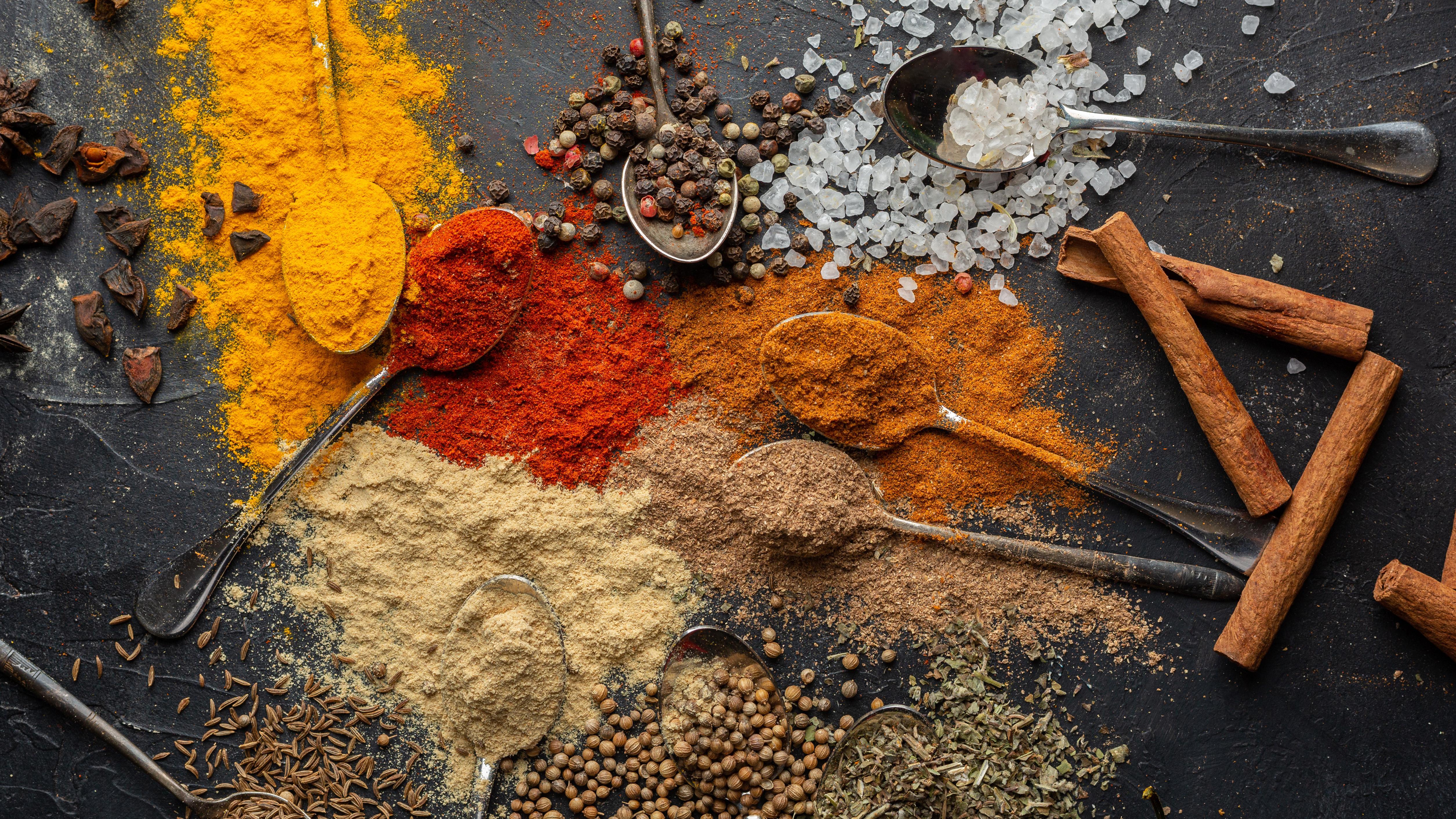 flat lay delicious indian condiments